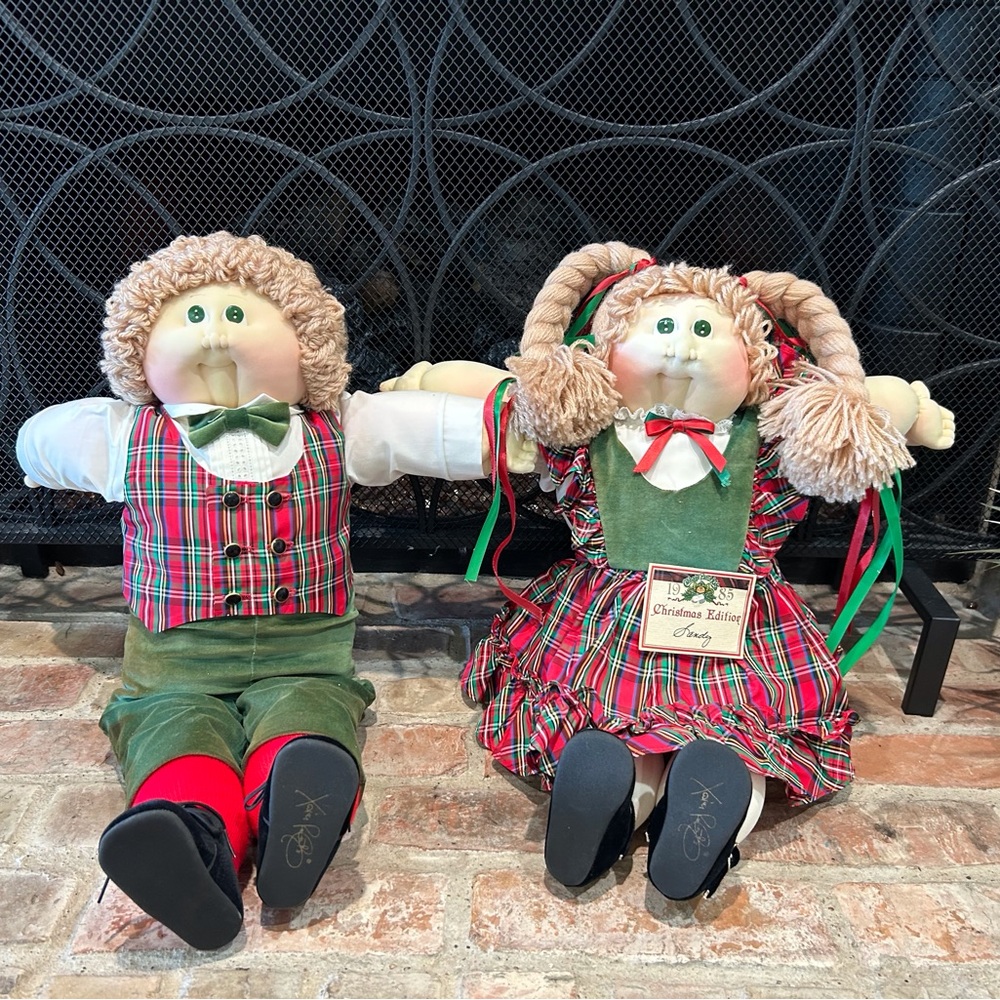 Cabbage Patch Kids Soft Sculpture 1985 Set Christmas Edition Claude Sandy Papers